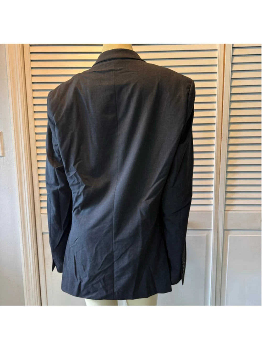 Egara Men’s Blazer 42L Skinny Fit Stretch Charcoal Gray 2 Button Coat